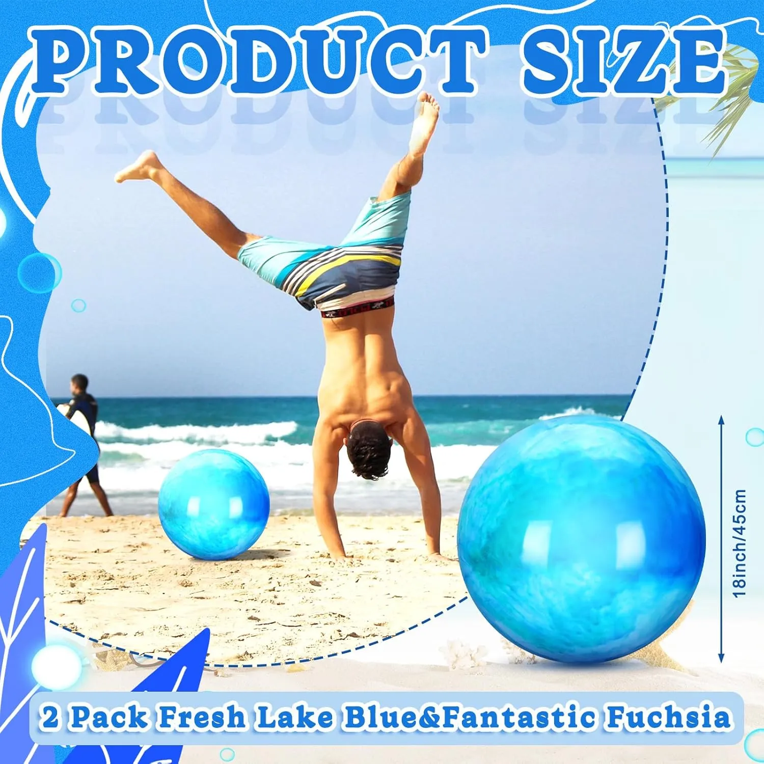 Large Hedstrom Ball Inflatable Rubber Playground Sensory Toys for Outdoor School Water(18 Inches$Blue and Purple) Deekin 2 faraway Pcs 15 Inch 18 Inch Marbleized Bouncy Balls 