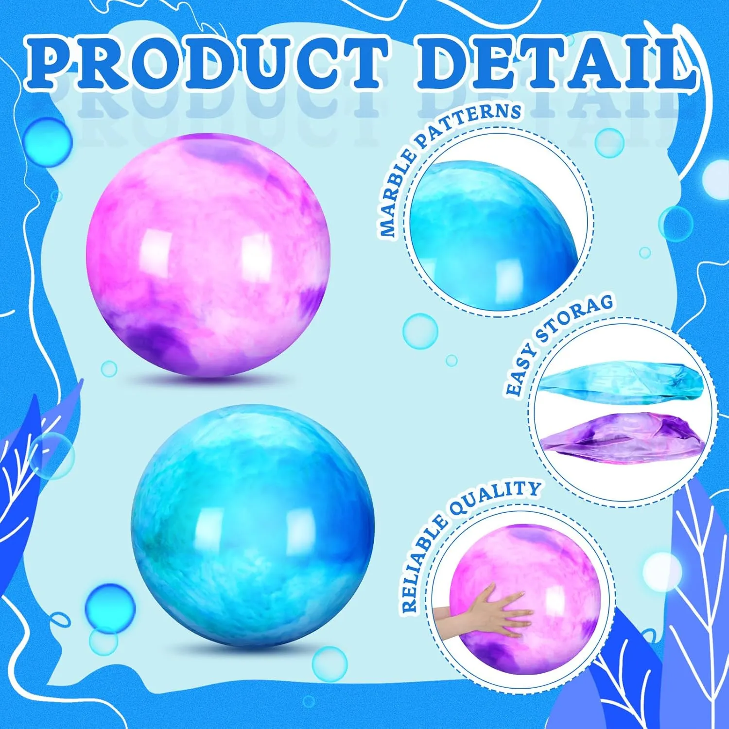 Large Hedstrom Ball Inflatable Rubber Playground Sensory Toys for Outdoor School Water(18 Inches$Blue and Purple) Deekin 2 faraway Pcs 15 Inch 18 Inch Marbleized Bouncy Balls 