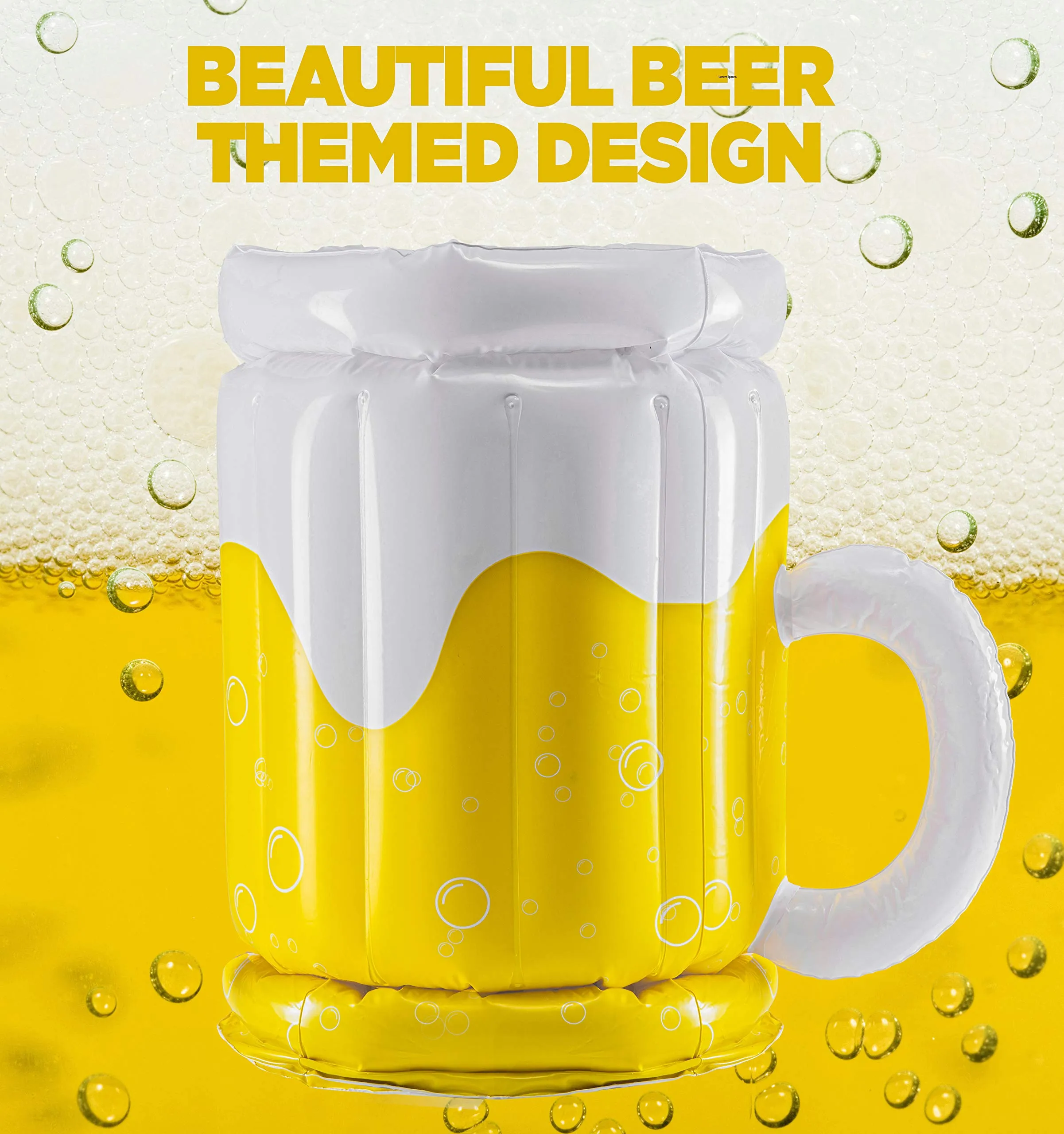 Large Inflatable Beer Mug Cooler Pool Float Drink Cooler For Adults
