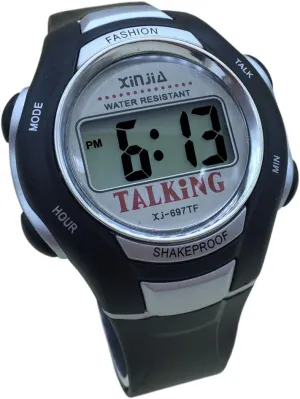 leafy gang Alarm 697TE VISIOYO English Talking Watch Digital Sports Watch with 