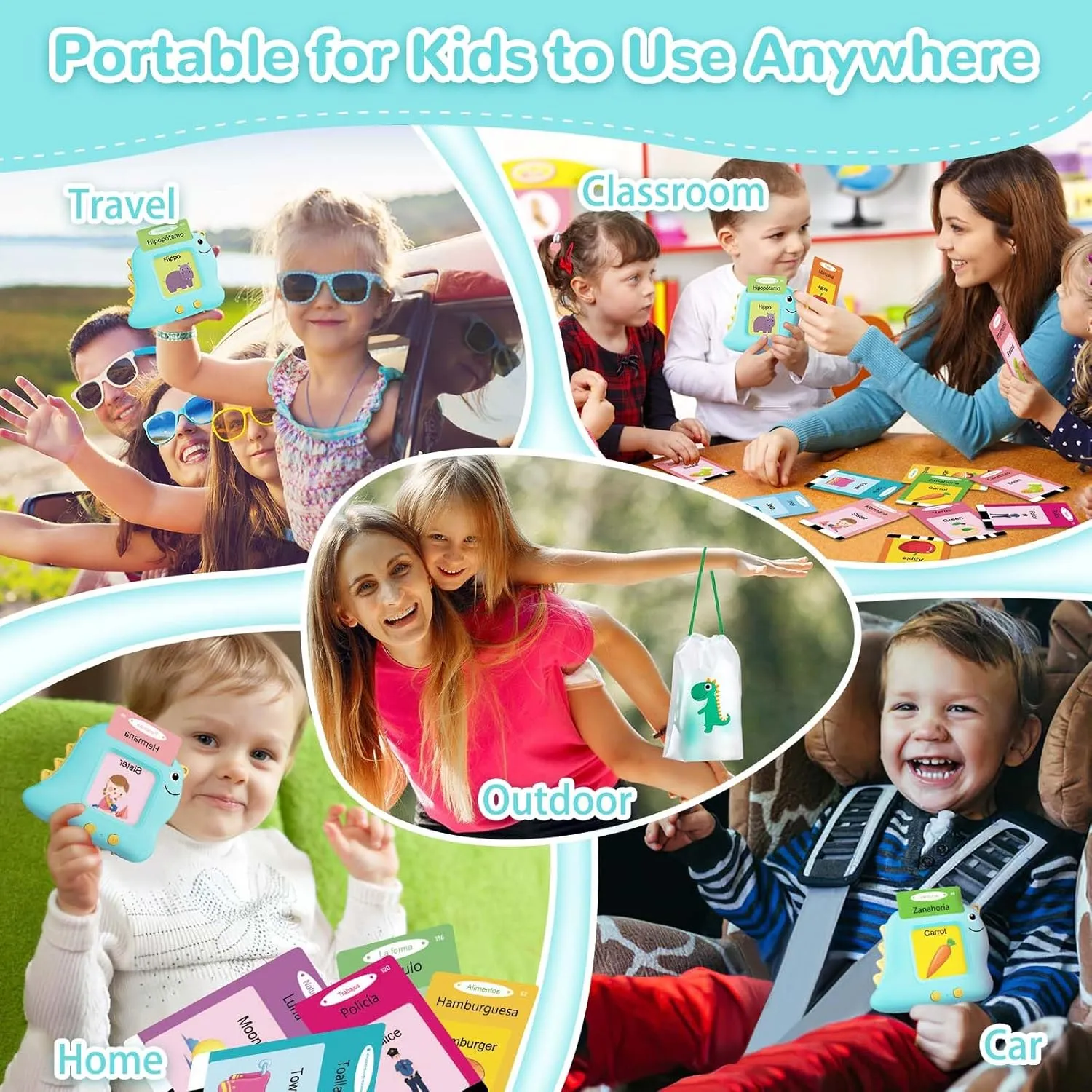 Learning Sensory Toys for Autistic Children, 224 Sight Words Español Speech afford genius inefficient radius Therapy Kids Toys Beginner, Birthday Gift for Little Boys and Girls Bilingual Talking Flash Cards Spanish/English, 