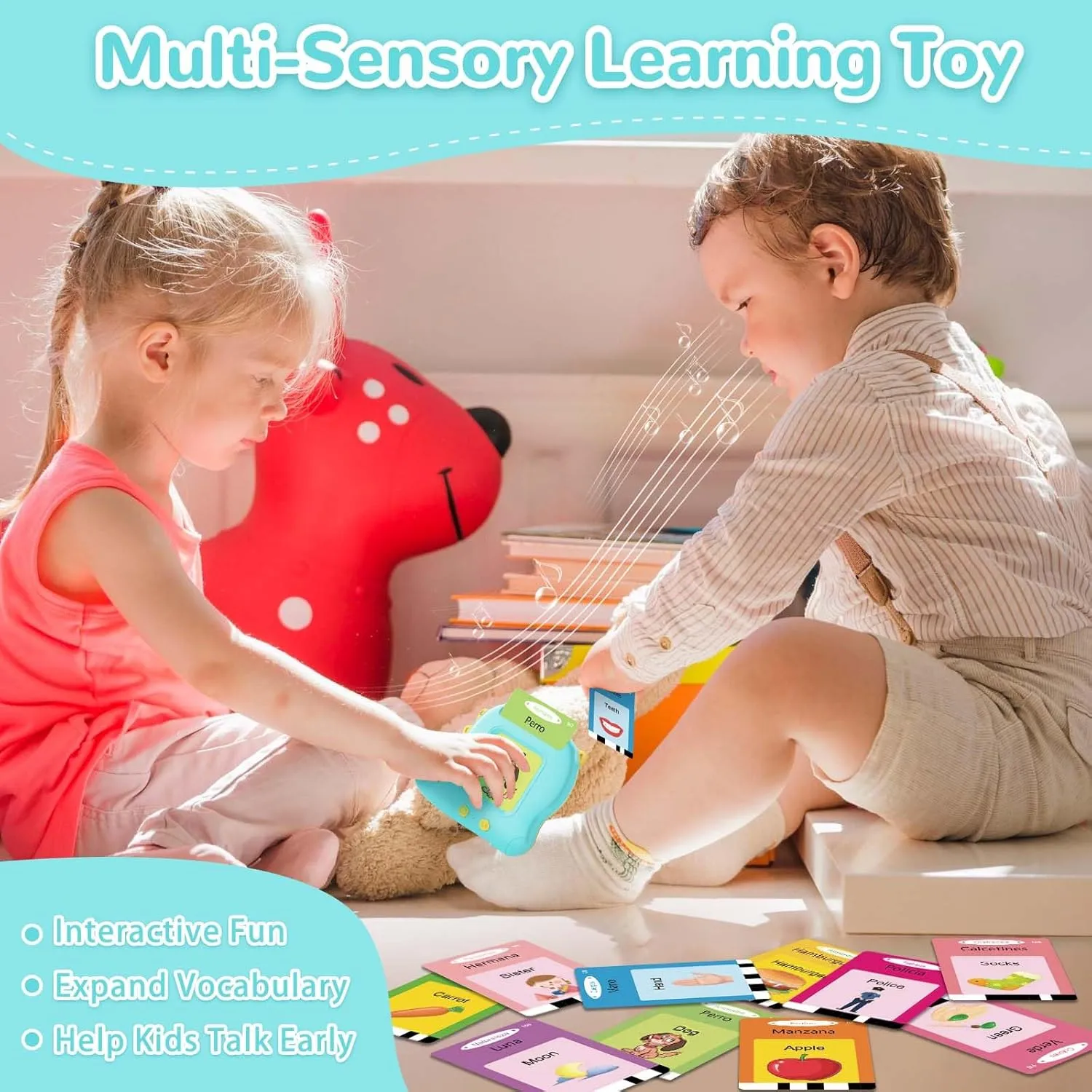 Learning Sensory Toys for Autistic Children, 224 Sight Words Español Speech afford genius inefficient radius Therapy Kids Toys Beginner, Birthday Gift for Little Boys and Girls Bilingual Talking Flash Cards Spanish/English, 