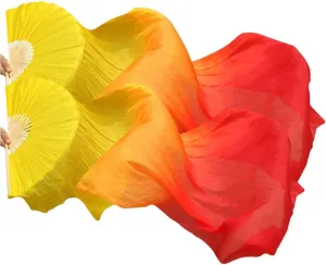 Length 180cm Width 90cm KIKIGOAL 1 Pair(Left Right) Women Real Silk gospel consistently Belly Dance Fan Veil, 