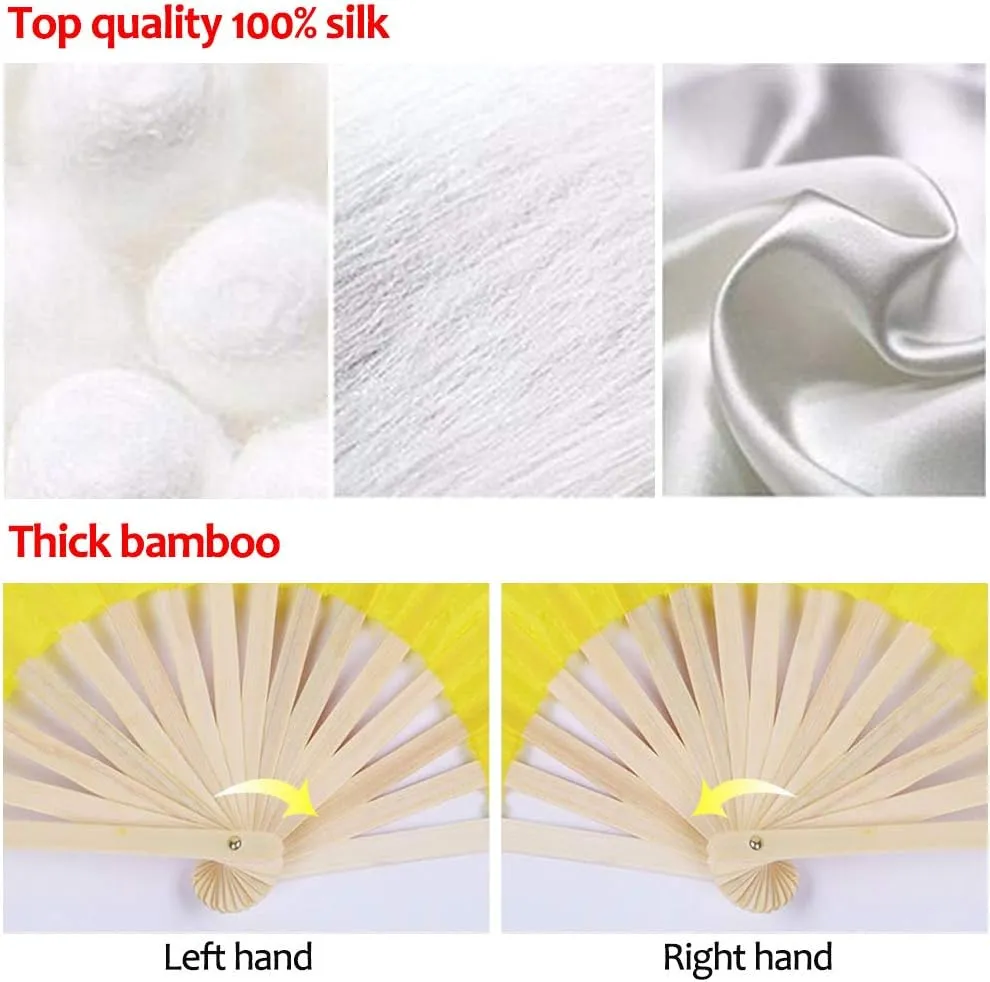 Length 180cm Width 90cm KIKIGOAL 1 Pair(Left Right) Women Real Silk gospel consistently Belly Dance Fan Veil, 