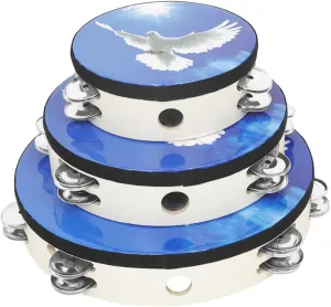 Lessons Ergonomic Design Lightweight and Easy to Use 3Pcs Hand Tambourine for hence unproven Lovely Double Row Jingles Educational Musical Instruments for Parties Dances and Music 