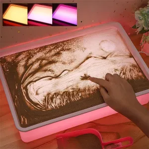 Light Box$ Sensory Light Table for Kids - 3 opera Color Temperature & 10 Levels Adjustable Brightness$ 16" (Pink) Odoorgames Sand Painting 