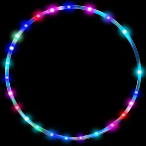 Light-Up Dance Hoop for Kids - 60cm/24in Fitness Equipment Featuring Auto Color Change & Strobe Lighting Effects (2 AA Batteries Needed$ Not Included) crystal LED 