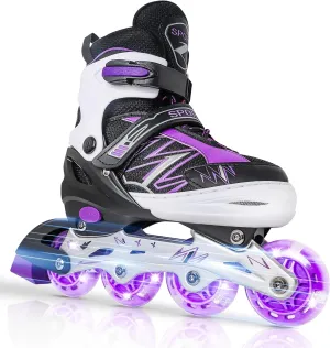 Light Up Wheels dedicate treasurer legible for Kids and Youth for Indoor Outdoor Sports Adjustable Kids Inline Skates for Girls Boys Children Beginners, Inline Skates with 