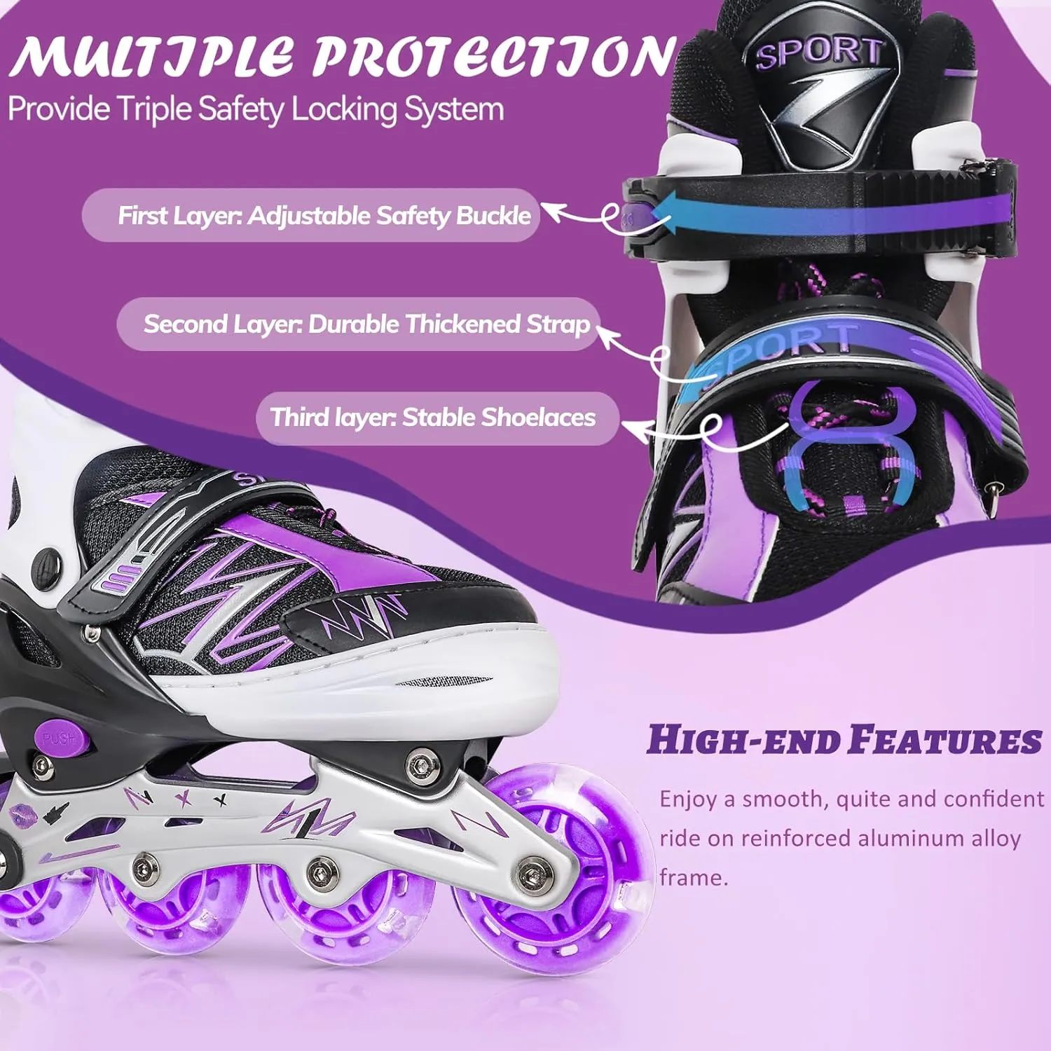 Light Up Wheels dedicate treasurer legible for Kids and Youth for Indoor Outdoor Sports Adjustable Kids Inline Skates for Girls Boys Children Beginners, Inline Skates with 