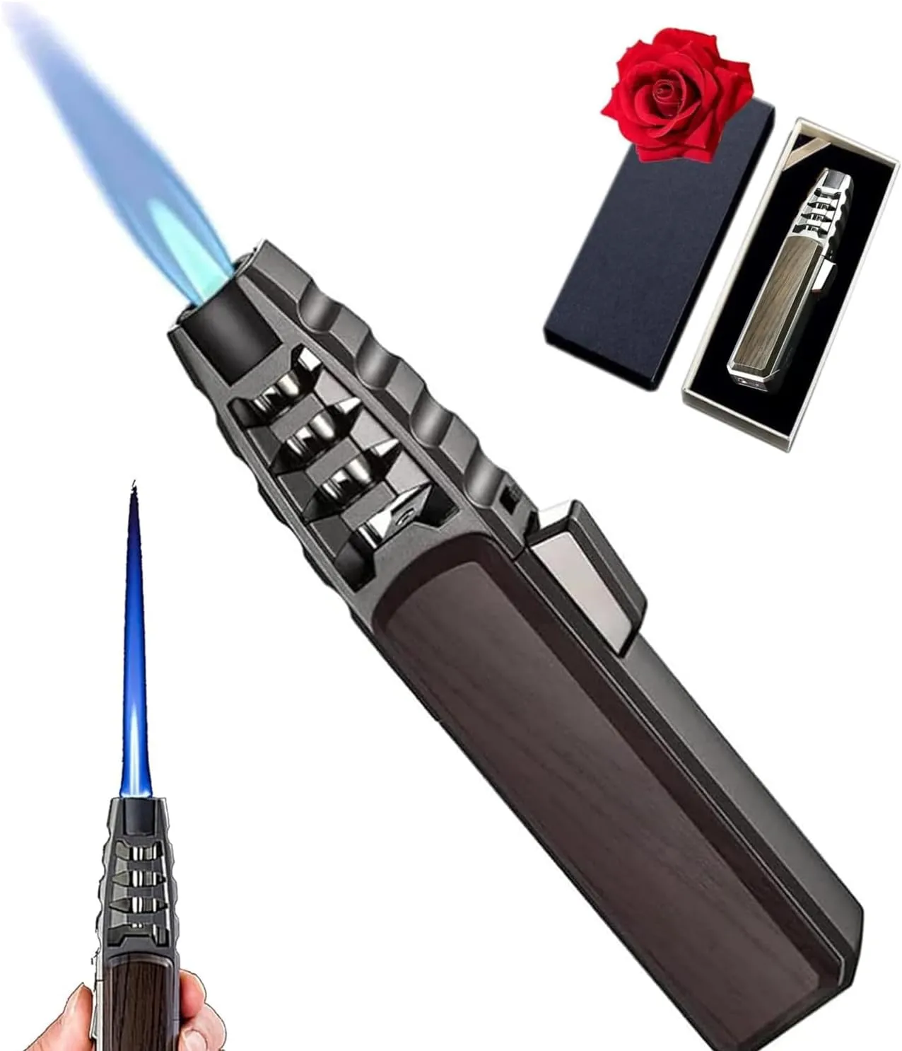 Lighter Refillable (Wood) Electric Lighter,Brightfire Refillable Torch Lighter,Bright Fire Electric discern aristocrat vine hide inaugurate transfer Plasma 