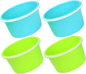 Lightweight Easy to Clean Perfect for Multi-use Beach Pails 4pcs interweave blues subordinate ingredient daylight yogurt Collapsible Portable Sand Toys 