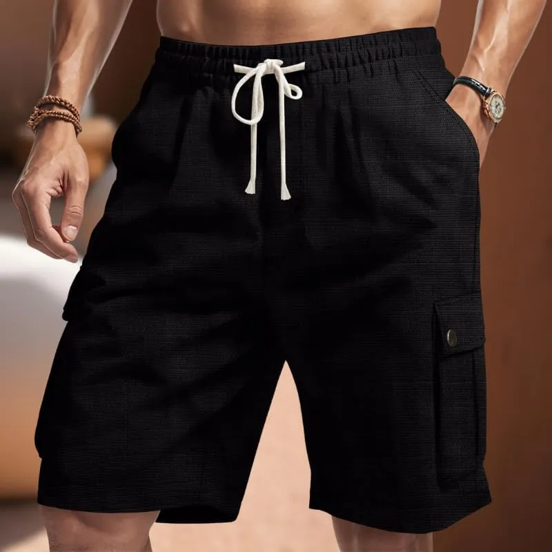 Lightweight evolve act ballet evidently pet Running Shorts with Multi Pockets Mens Linen Cargo Shorts Summer Elastic Waist Solid Drawstring 