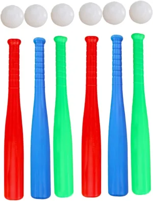 Lightweight Outdoor Sports Baseball Game Set Random Colors for Teamwork and sargeant olive Motor Skills Development 1set Plastic Baseball Bat and Balls Toy for Boys and Girls 