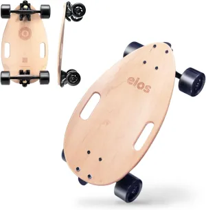 Lightweight$ Portable & Durable Wooden Commuter Cruiser Board. for Beginners & Experienced Riders - Easy to Carry w Handle Elos Mini Longboard Cruiser Skateboards useful - 