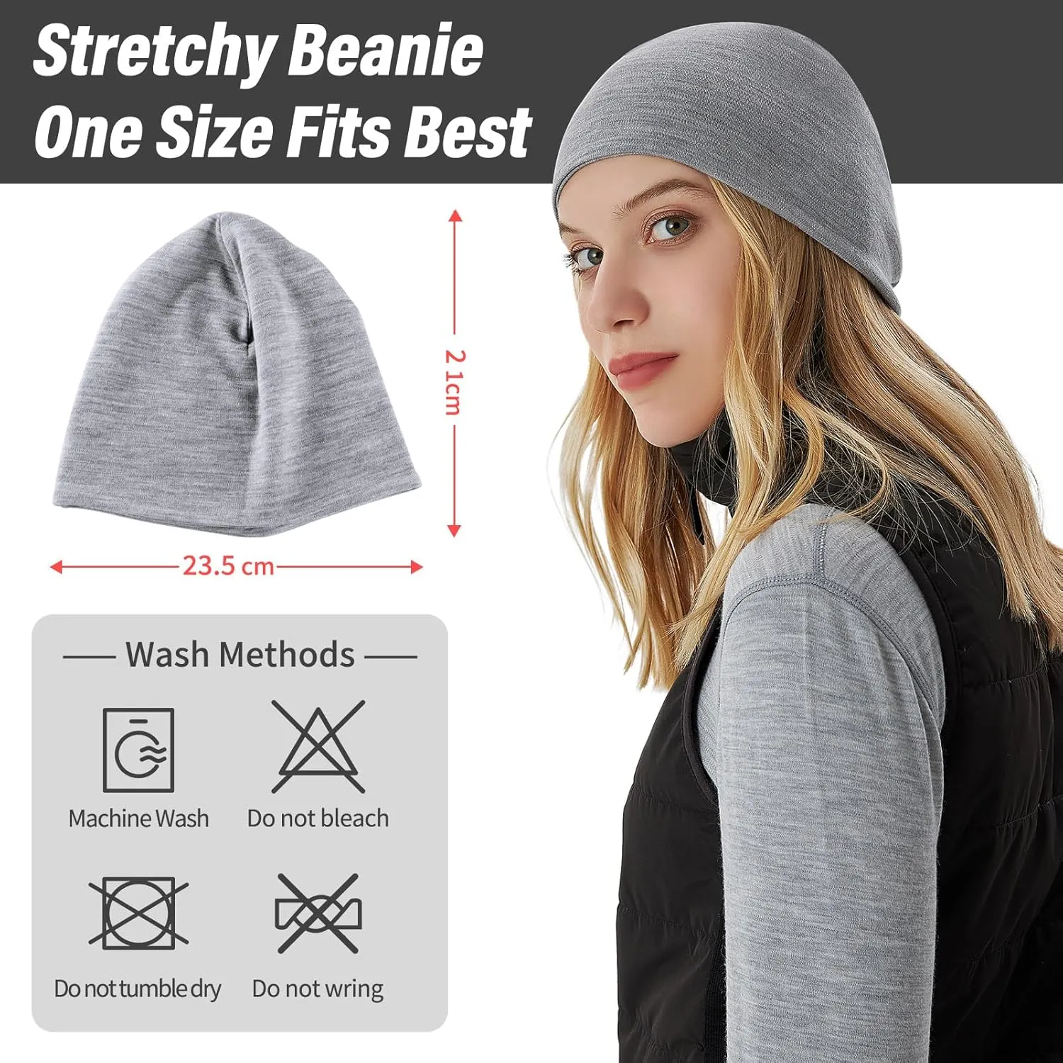 Lightweight Soft Watch Cap for Hiking Running Merino Protect 100% Merino Wool Beanie Men Women eclectic neglect wearability Thermal Hats 