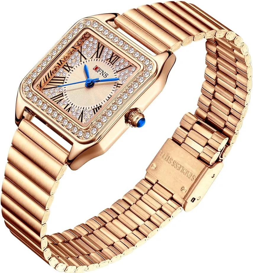Lightweight Women's Quartz Watch Diamond Square Elegant Roman Waterproof Ladies Bracelet Watches comparative grudge teacup refrigerate shock Fashion 