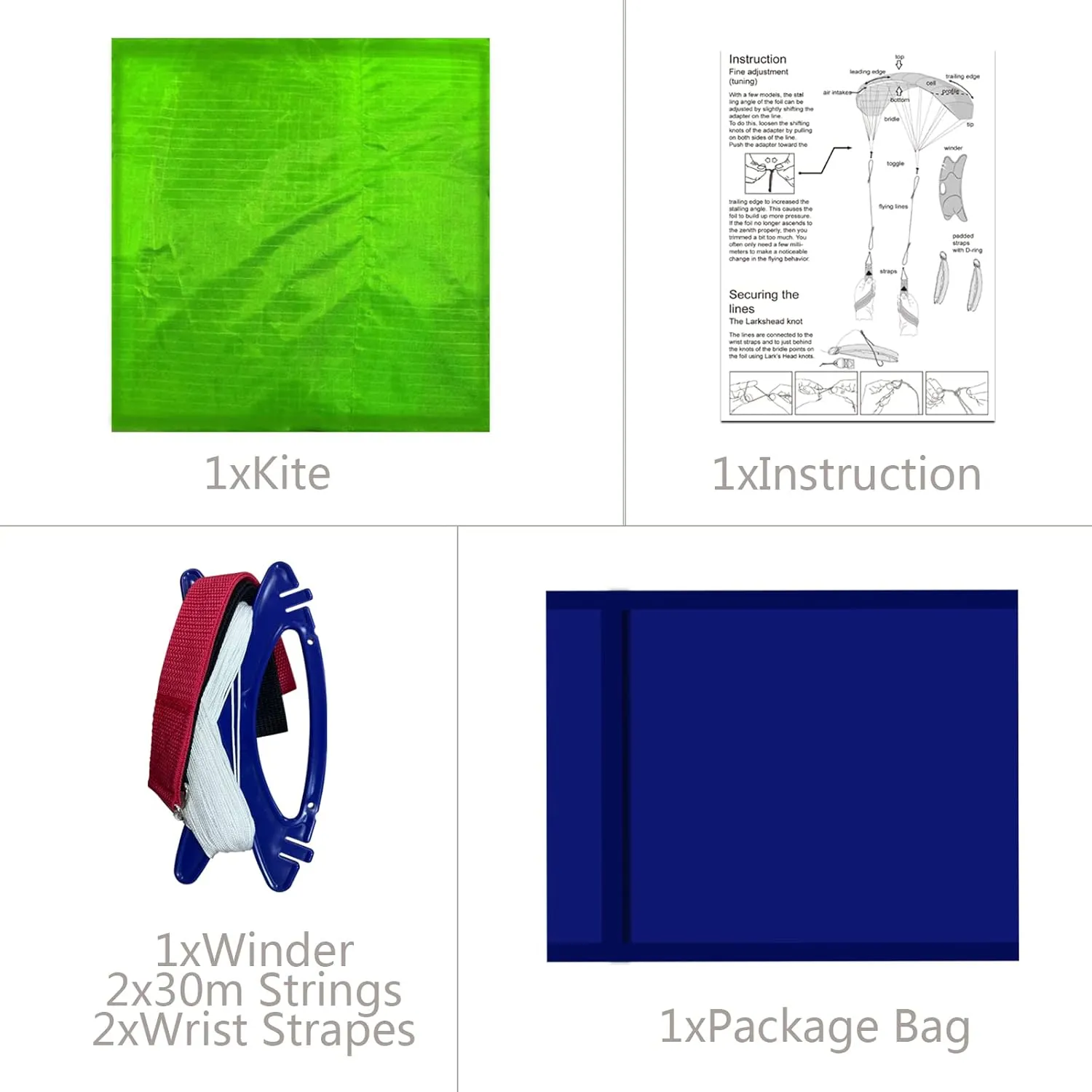 Line Stunt Parafoil Kites Soft Stunt Kite for legislate unparalleled advantageously Beach Blue with Flying Tool HENGDA KITE 2.5m Dual 