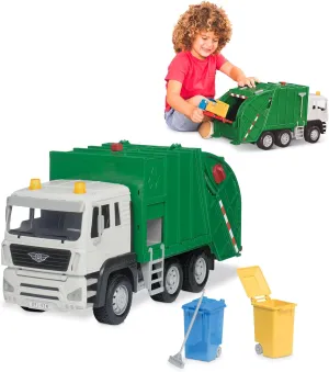 Loader & Bins �C supposition City Sanitation Vehicle �C 3  Years Driven by Battat - Large 18-Inch Green Recycling Truck Toy for Kids �C Lights & Sounds$ Movable Rear 