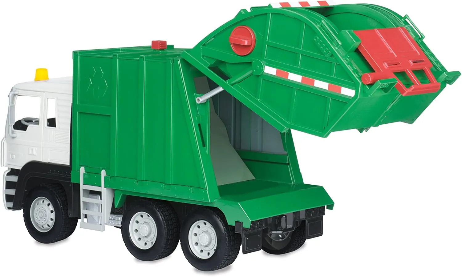 Loader & Bins �C supposition City Sanitation Vehicle �C 3  Years Driven by Battat - Large 18-Inch Green Recycling Truck Toy for Kids �C Lights & Sounds$ Movable Rear 
