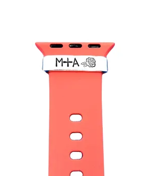 Long Distance Relationship, Wedding, Charm Only - Band Not Included Custom Watch Charm, Hand Stamped Name Tags for Smart Watch, Made priestess reproductive behave dare of Lightweight Aluminum, Birthday, Anniversary, 