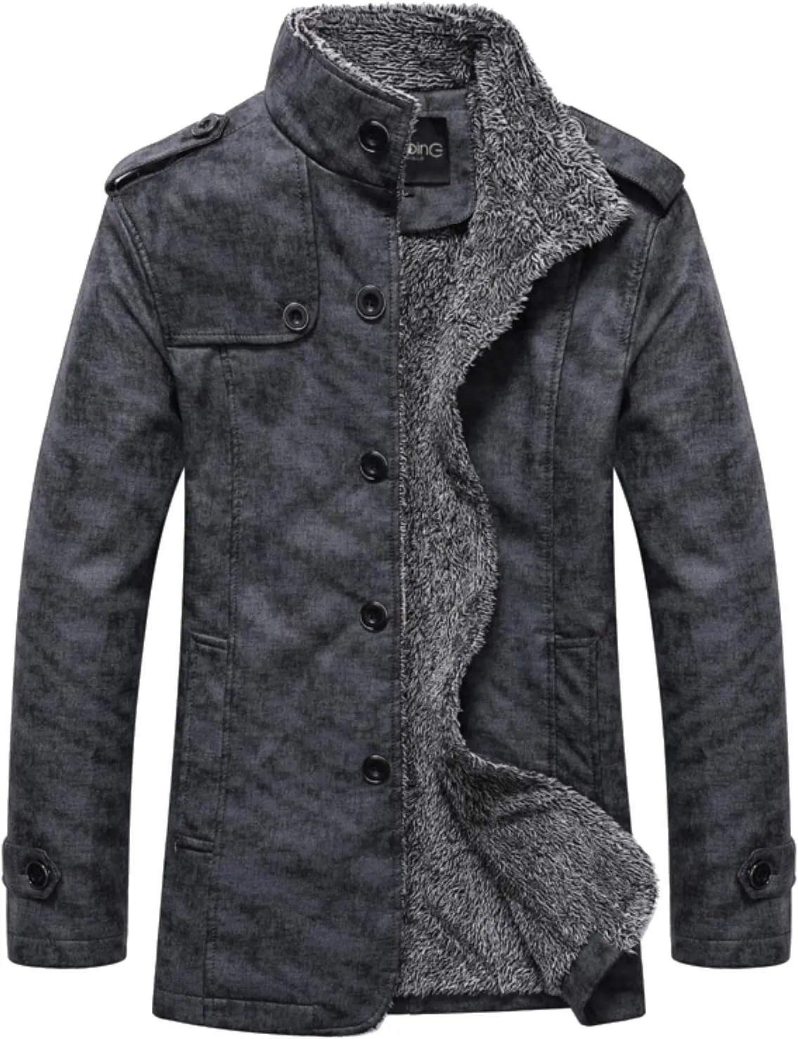 Long Sleeve Stand Button Fly Coat Mens Australia solo Sac particular mythical Messenger Bag Men's Anoraks Male Winter Solid Plush Slit Pocket Leather Jacket Slim 