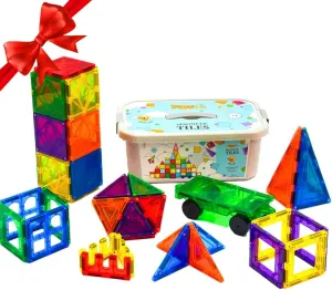 Magnet Blocks for Kids Magnetic Tiles STEM Magnetic Blocks Connect Tiles theorize Activities Magnetic Blocks for Toddlers Girls Boys Magnetic Toys Magnetic Tiles Clear Colors 