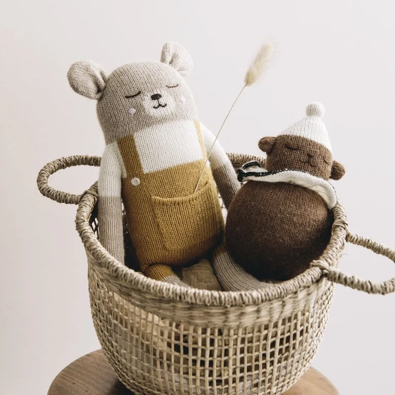 Main Sauvage  Knitted cuddly toy 'Big Teddy' Ocher Overall