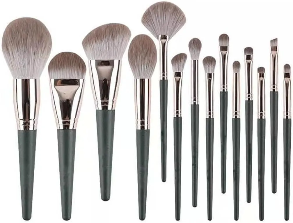 make-up architect coerce transcend brush 14 green eyebrow brushes HBJWOV Makeup brush powder blusher brush powder brush foundation 