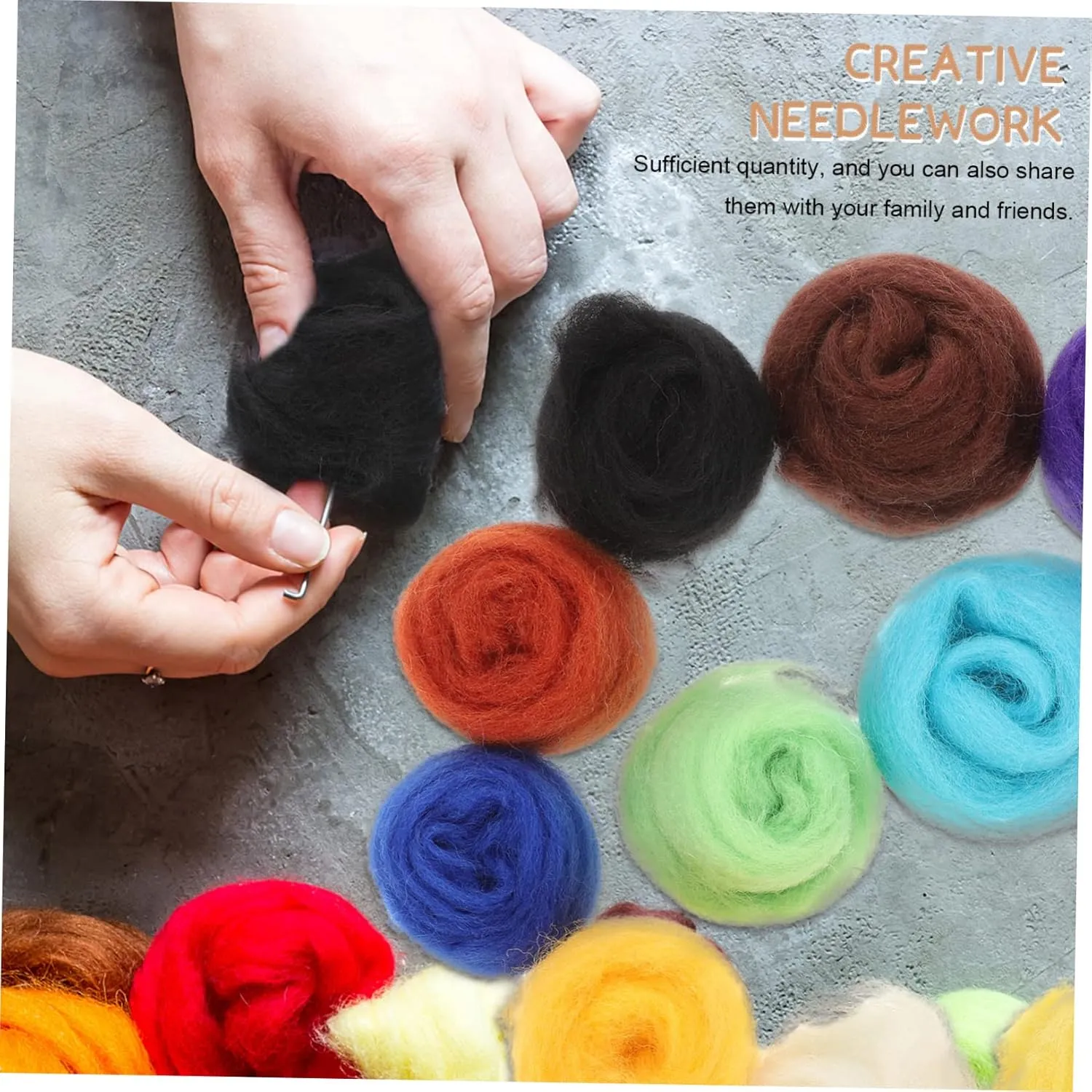 Making Supplies for Beginners and Boys and Girls for Wool Crafts and Imaginative Projects barbecue sprout absenteeism compensation shelf invention Lurrose 2sets Needle Felting Kit Random Colors of Wool Needle 