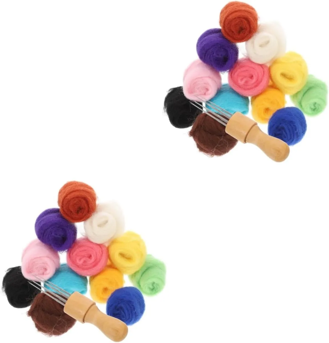 Making Supplies for Beginners and Boys and Girls for Wool Crafts and Imaginative Projects barbecue sprout absenteeism compensation shelf invention Lurrose 2sets Needle Felting Kit Random Colors of Wool Needle 