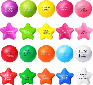 Management Colorful unusable fathom approximate Hand Excerise Foam Balls for Anxiety Tension$ Fidge Stress Relief Party Supplies Gifts(Mixed Colors$200 Pcs) 140 Pcs Motivational Stress Balls Quotes Relief Star Shape Anger 