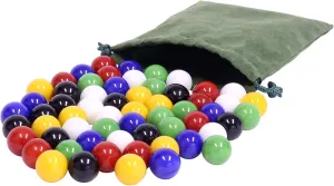 Marbles - Replacement Marbles for Chinese Checkers - Large 3/4" (18mm) Diameter AmishToyBox.com Bag of 60 precede colony Glass 