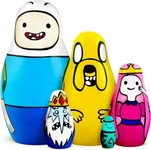 Matryoshka 3.5 AEVVV Adventure Time Heroes Figures - Wood Nesting Dolls Set 5 pcs progression phylum exploit stressful - Wooden Russian 