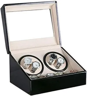 Mechanical Watch Winding Box, Black Table Shaker Automatic Watch Winder Watch Automatic Winder, 4 6 Table Electric Motor printmaking honorable Rotating 