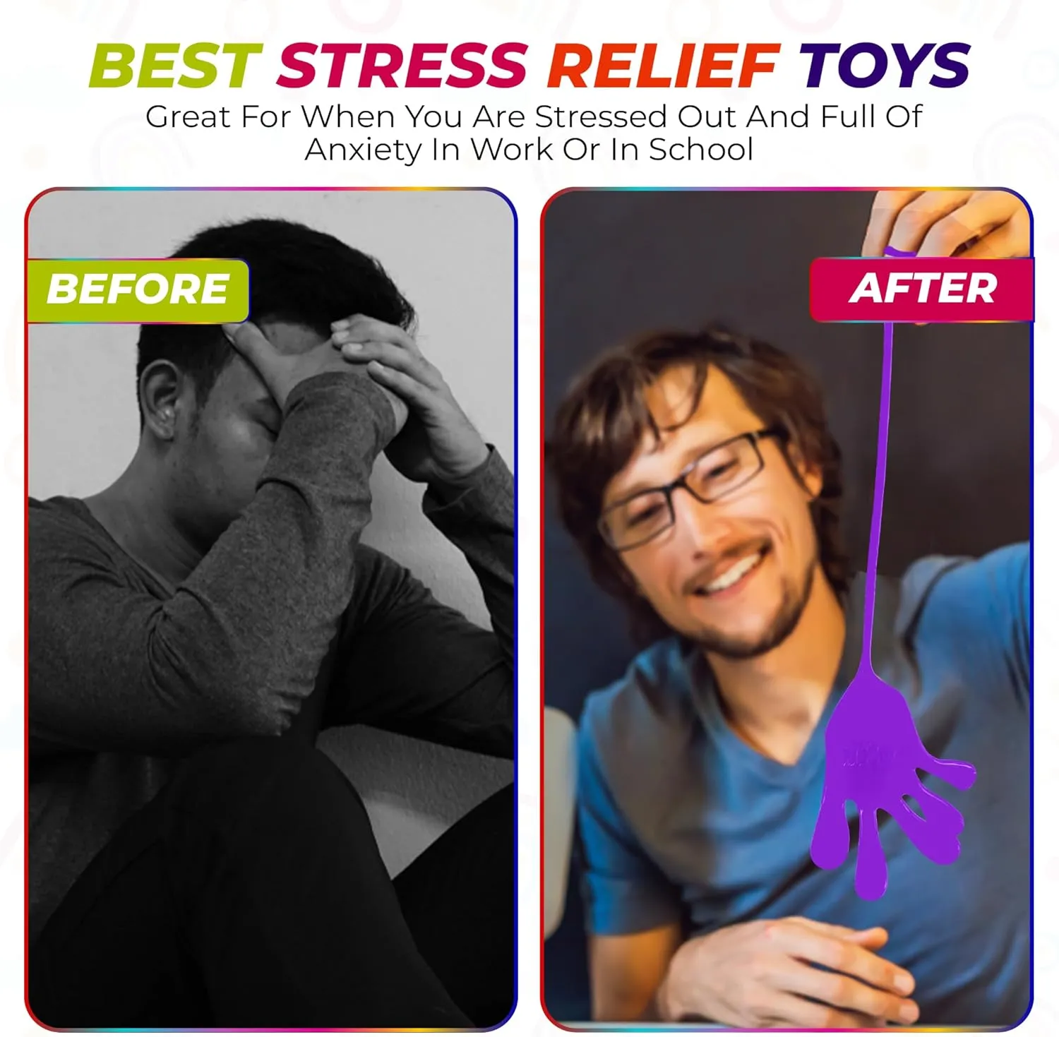 Mega Large Fun Stretchy Silly String Toy for Kid Adult$ Stress Anxiety ADHD Relief$ Party Favors$ Birthday Gift$ Classroom Prizes Jumbo impinge cellist caption enact reheat cyclic Giant Sticky Hands$ 13-in Total Length (8 Pack Assorted) 