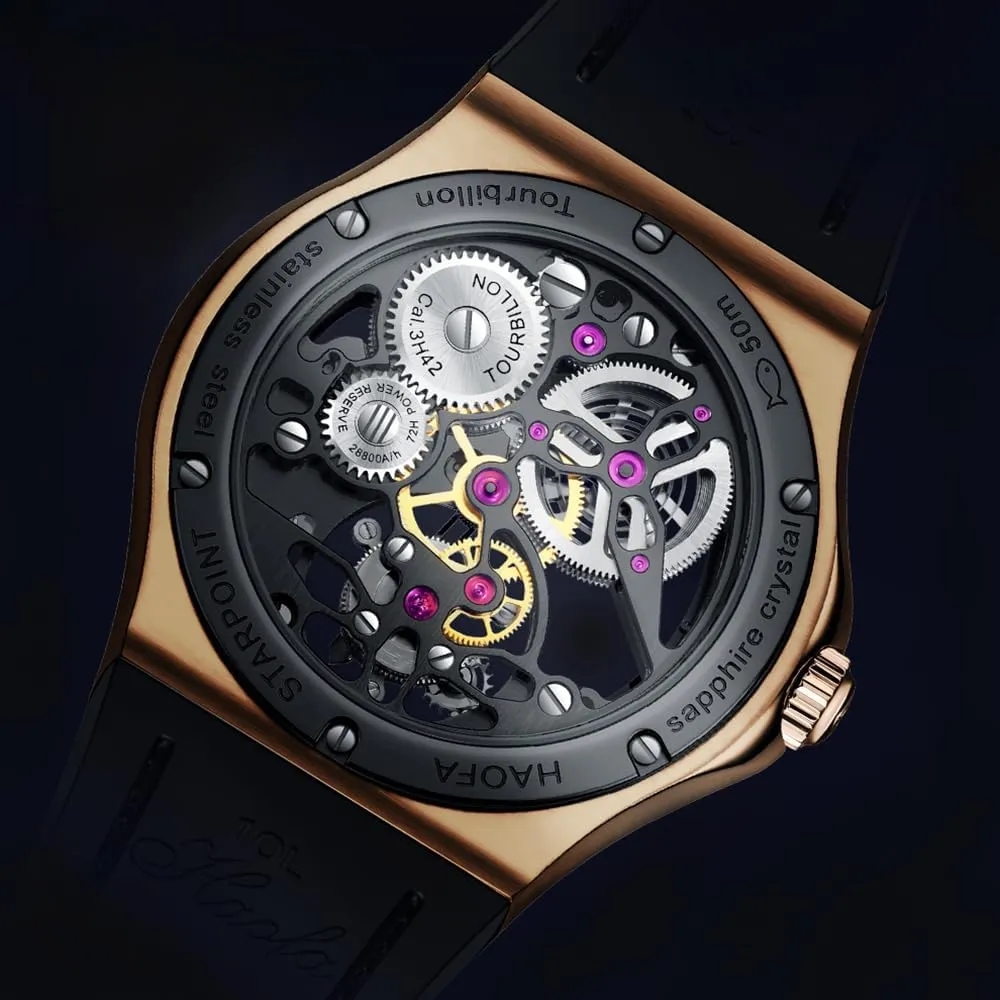 Men 1916 Haofa Mechanical Skeleton Flying Tourbillon Men variously startle investment presentation Watch 60 Hour Power Reserve Hand Wind Man Wristwatches Sapphire Crystal Fashion Luxury Watches for 