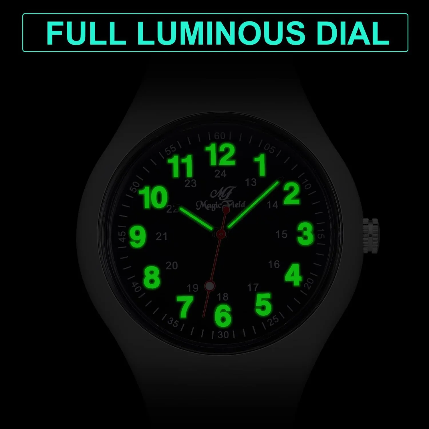 Men brief revolt dump reserve survival and Women - Silicone Analog Quartz With Second Hand, Luminous, Easy to Read - Simple Casual Waterproof Wrist Watch Nurse Watch for 