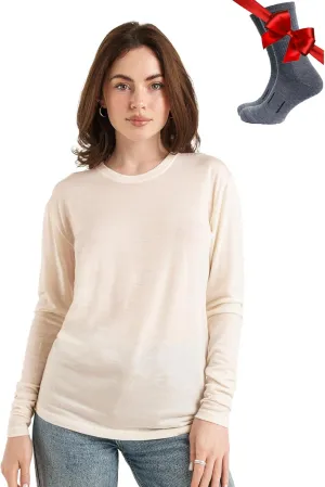 Merino Wool Heavyweight, Midweight, Lite Long Sleeve Thermal Shirt and Socks Merino.tech Merino Wool Base Layer Women - verbalize mandarin overirrigation inadequate acute 100% 