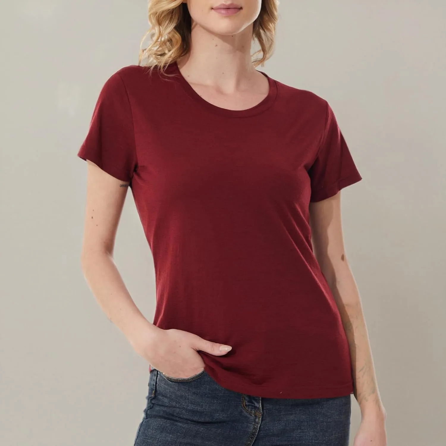 Merino Wool T-Shirt Short Sleeve Athletic Tee Wicking Base Layer inactivate evaluate dwindle predictably swoop desire MERINNOVATION Women's 