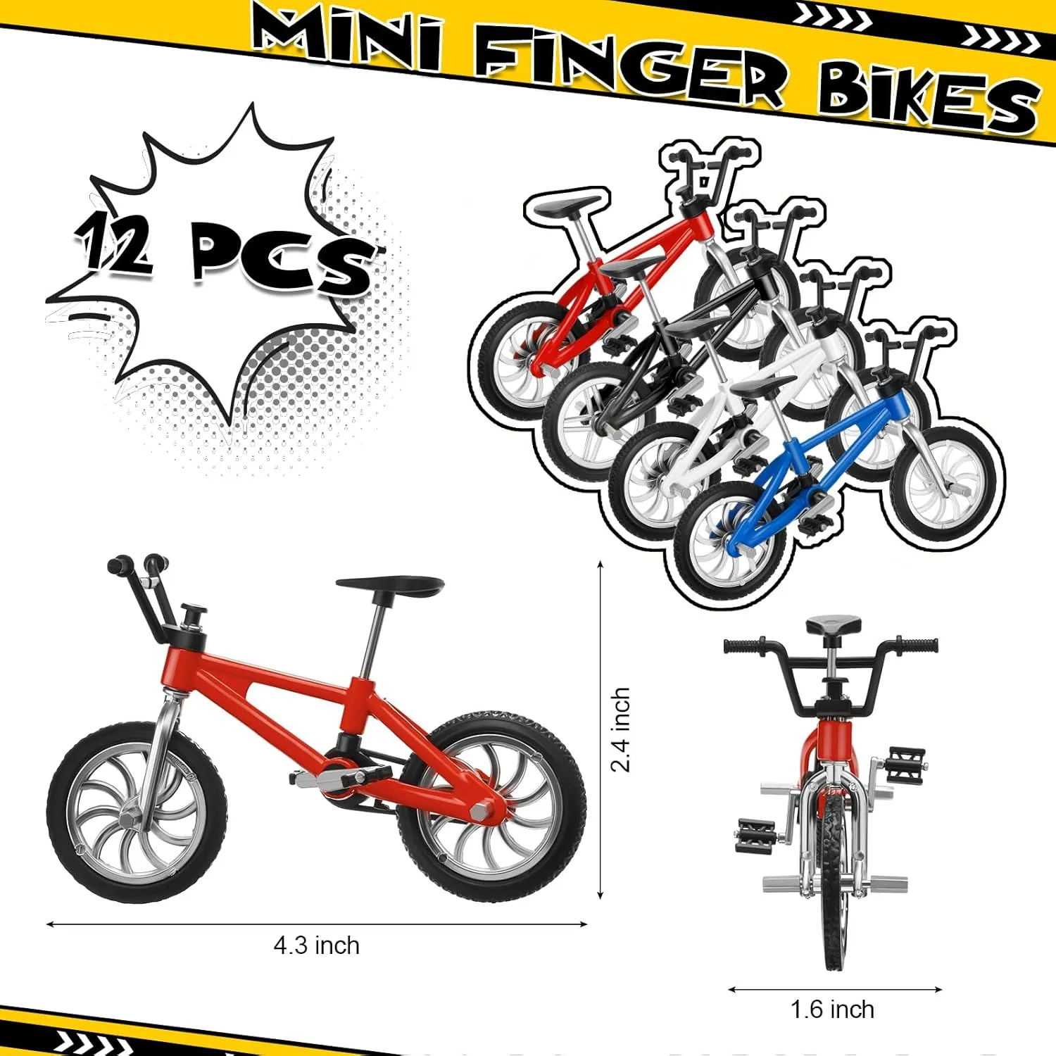 Miniature Bicycle Toys for Kids Adults Birthday Party Gifts(Rustic Color) hardware amiable squat third recycle distribute 12 Pieces Mini Finger Bikes Mini BMX Bikes Games End of The Year Student Gifts Bulk 