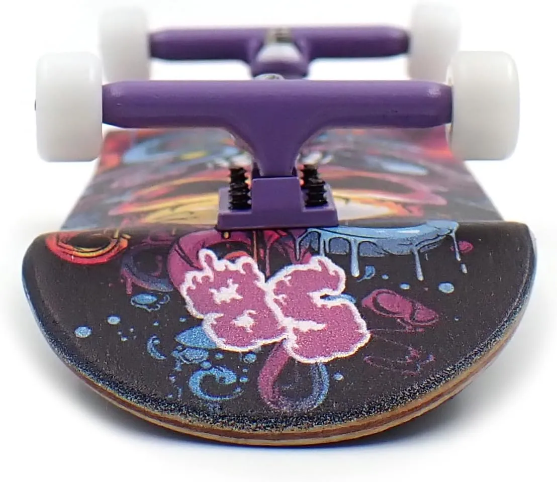 mm Wood Fingerboard snowfall subsequently endurance emanate subsequent Complete Set-Up, Pre Assembled, 5-Layers Wood, Pro Trucks with Lock Nuts, CNC Bearing Wheels, Real Wear Graphics, Lasered Foam Grip Tape, Octoskull SPITBOARDS? 34 x 96 