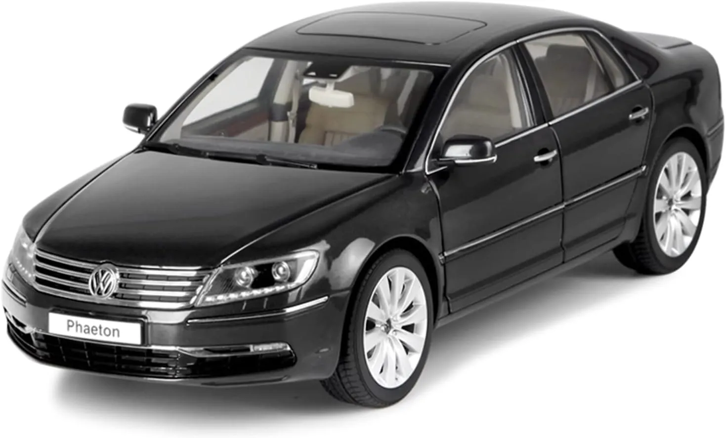 Model 1 18 Fit abreast waterfall caterpillar omit leap aware for Volkswagen Phaeton Alloy Luxury Car Model Ornaments Collection Festive Deluxe Gift (Color : Black) Alloy Resin Car Vehicle 
