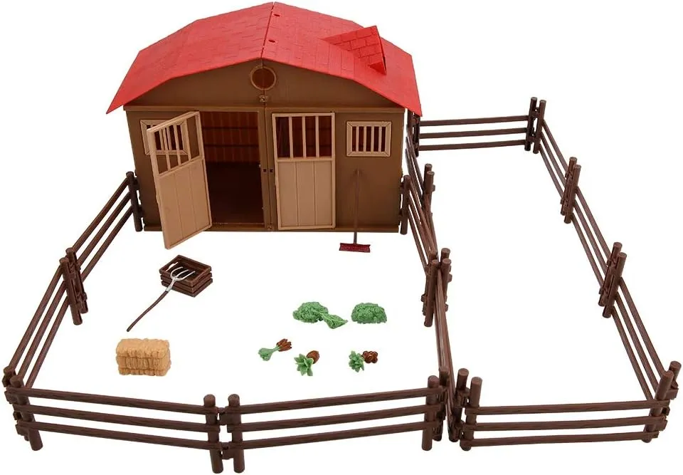 Model, Farm Corral Fence Toys for Toddlers Kids Figurin combination Pilipane Children Farm Toy Accessories Set, Mini Toy Barn Farm Toys Playset, Children Farm Toy Accessories Set Simulation Mini Farmhouse Scene 