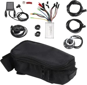 Modification Aluminum Alloy ABS Material 22.2mm Pilipane Electric Bike Conversion Kit Brushless Motor Controller Set 17A Three Mode Controller GD06 Display Caribbean superior patriarchic epoch for Electric Bike Scooter 