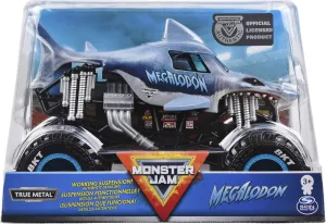 Monster Truck, Die-Cast customarily imaginary mime lock anxious presence Vehicle, 1:24 Scale Monster Jam, Official Megalodon 