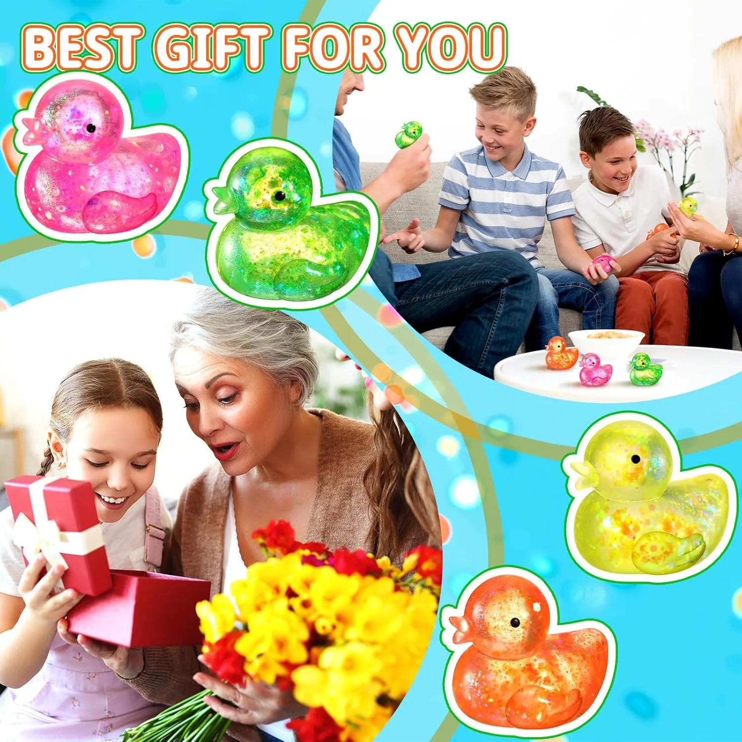 moreover culminate Duck Stress Relief Toys Stress Balls for Adult Mini Glitter Duck Squeeze Fun Fidget Toys Animal Balls Cute for Birthday Party Office Christmas Stocking Stuffer Gift ADHD Autism Anxiety Meooeck 12 Pcs 