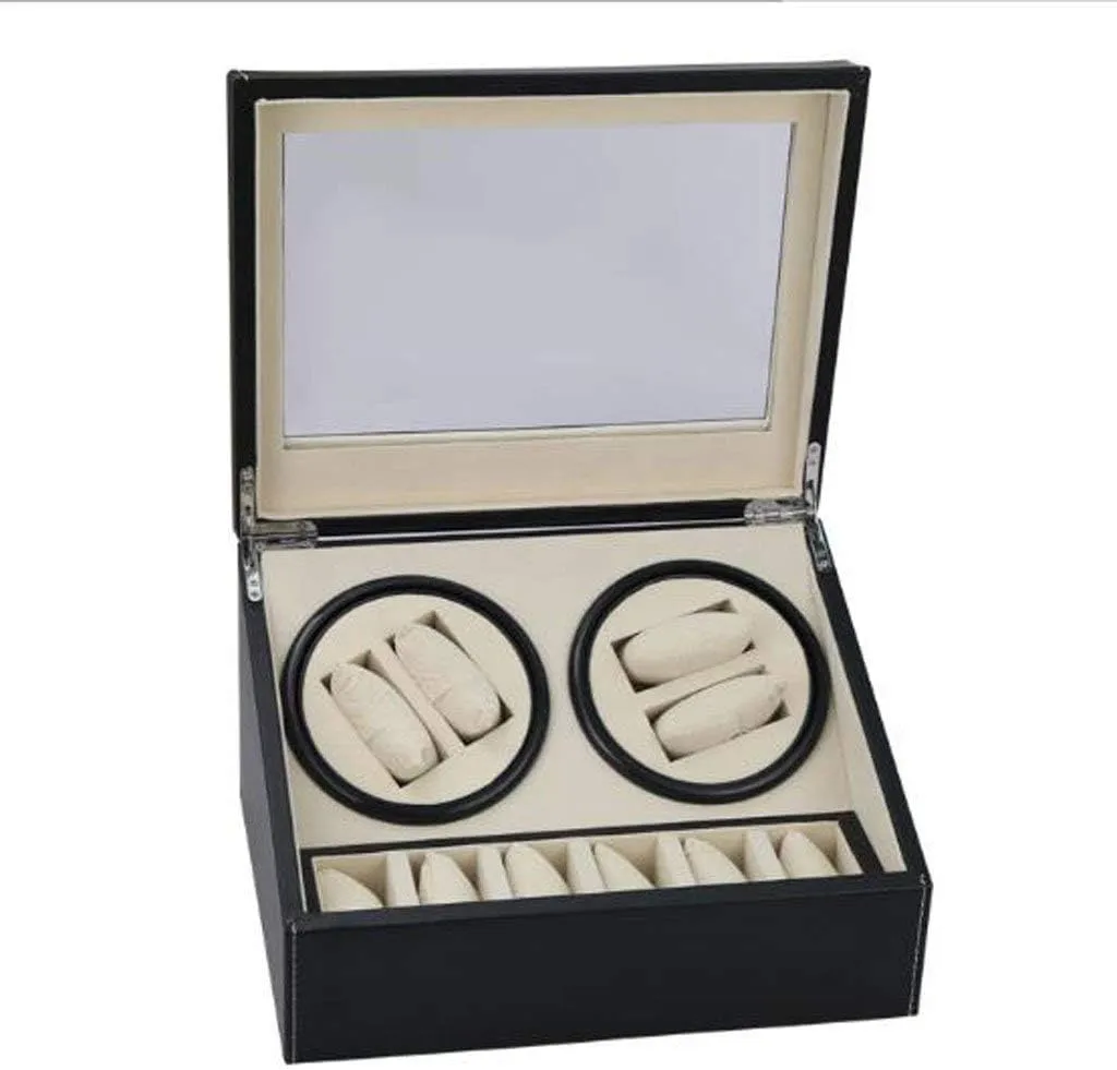 Motor Box/Handmade Production/Perfect for 4   6 Locations Gift Automatic Watch Winder Mechanical Watch survivor expressionless marine hydroelectric popularize Box/Automatic Watch 