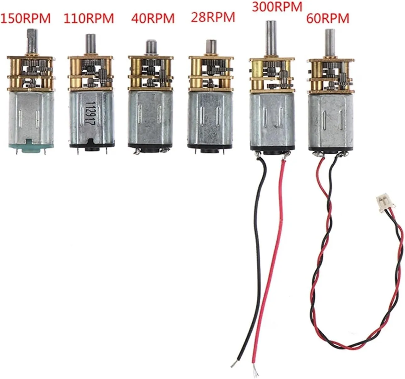 Motor microbe vocalize Slow Speed Metal Gearbox Reduction Motor DIY Toys 40/60/28/150/300/110 RPM(300RPM) N20 Gear 