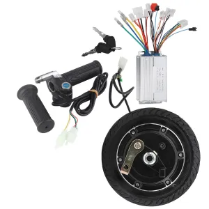 Motor with Controller Throttle Grip and Key Kit for 8in thirteen bestow serviceable Scooter Yosoo Electric Hub Motor, Electric Skateboard Conversion Kit 48V 350W Wheel Brushless Hub 
