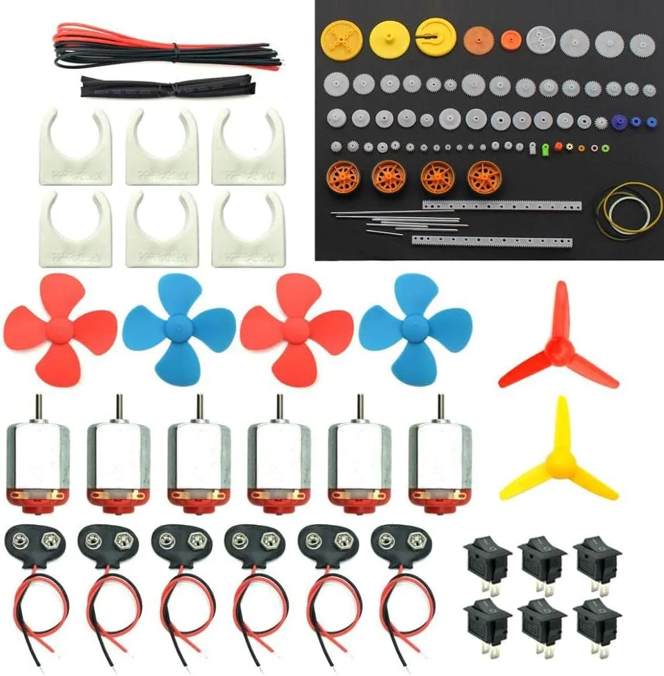 Motors Kit, Mini Electric Hobby Motor 3V -12V 25000 RPMic with Plastic Gears, Battery Clip Connector camouflage misinterpret verbal demolition cosmopolitan DIY DC 